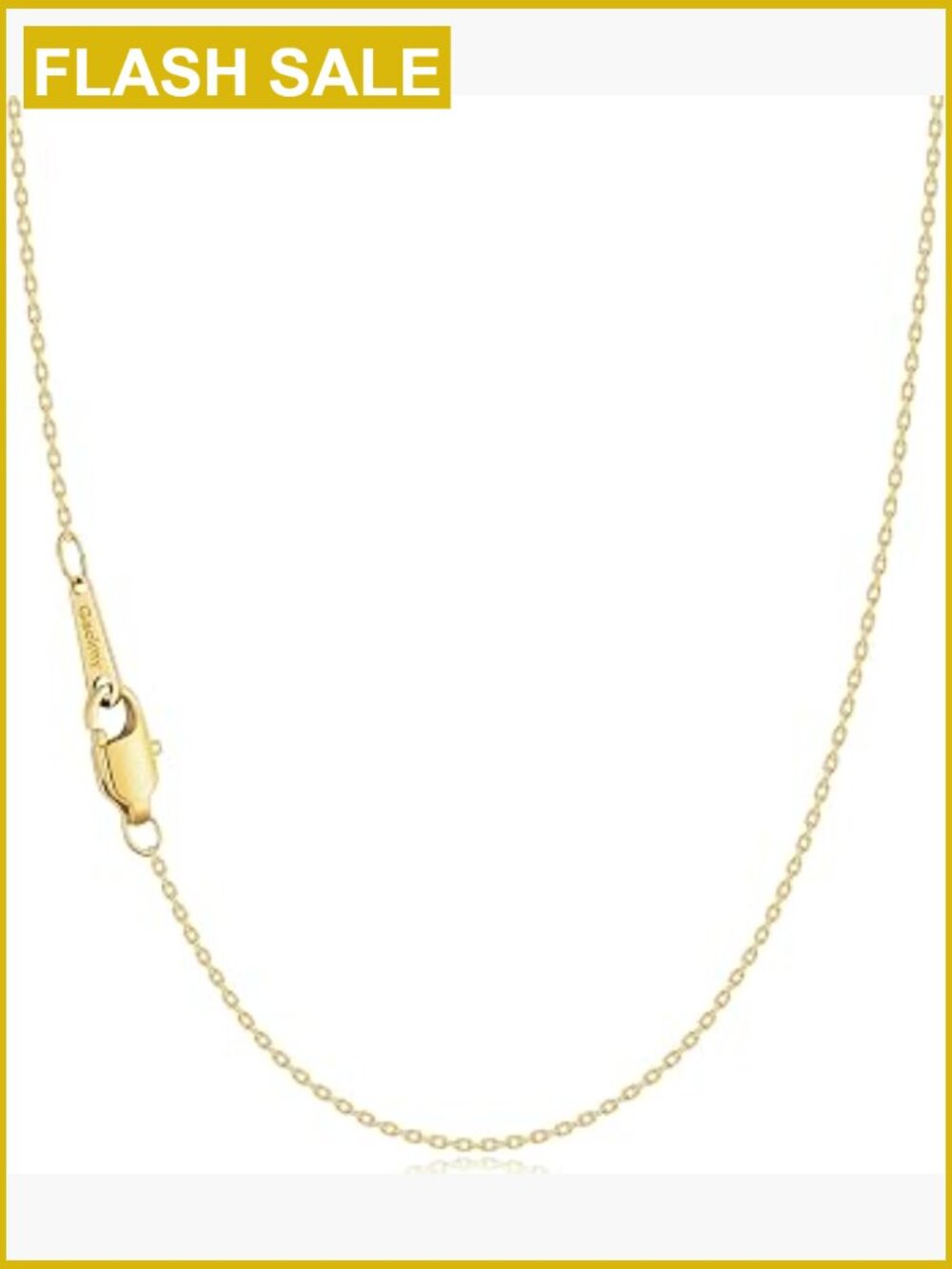 14K Gold Plated Thin Dainty Cable Chain Necklace 18 Inch Lobster Clasp